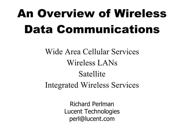 An Overview of Wireless Data Communications
