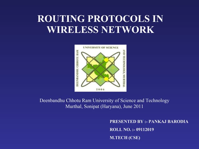 Wireless routing protocols