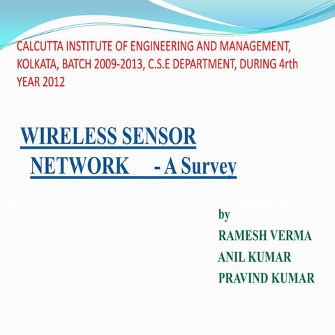Wireless sensor network | PPT