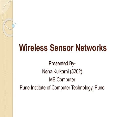 Wireless sensor network | PPT