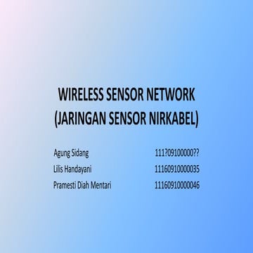 Wireless sensor network