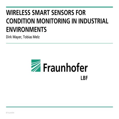 Wireless smart sensors for condition monitoring | PDF