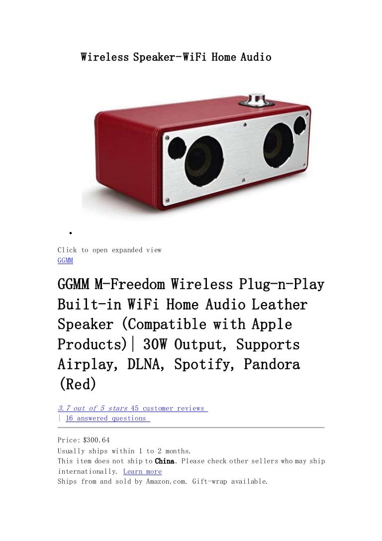 wifi audio wireless speaker