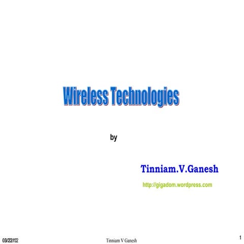 Wireless technologies - Part 1