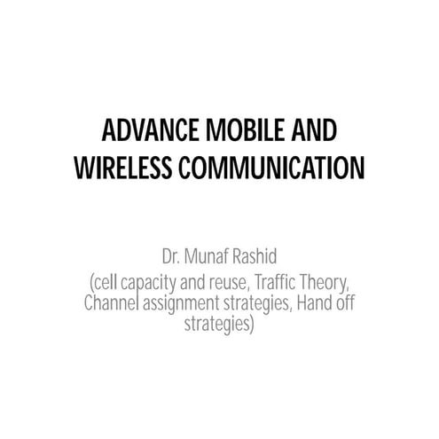 Wireless traffic theory and handoff
