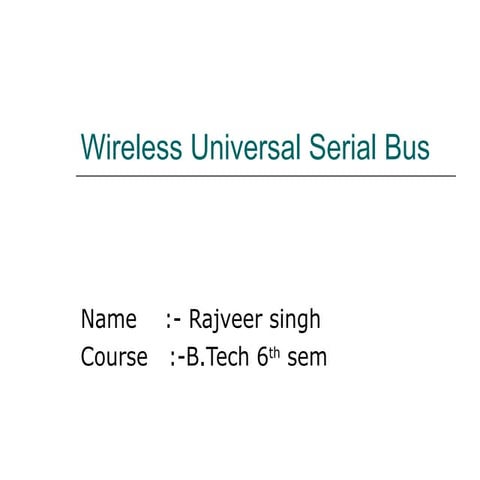 Wireless usb ppt