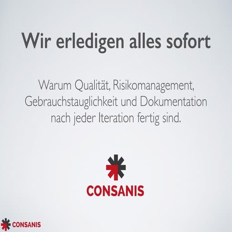 Wir erledigen alles sofort - Warum Qualität, Risikomanagement, Usability und...