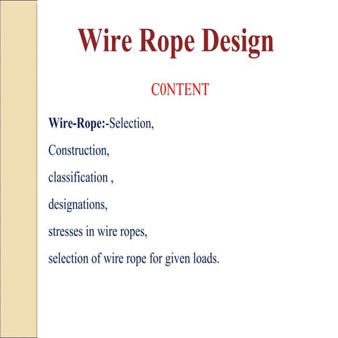 Wire rope design 