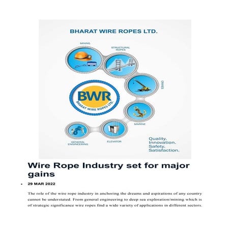 The Future of Steel Wire Rope Manufacturing in India: Opportunities and ...