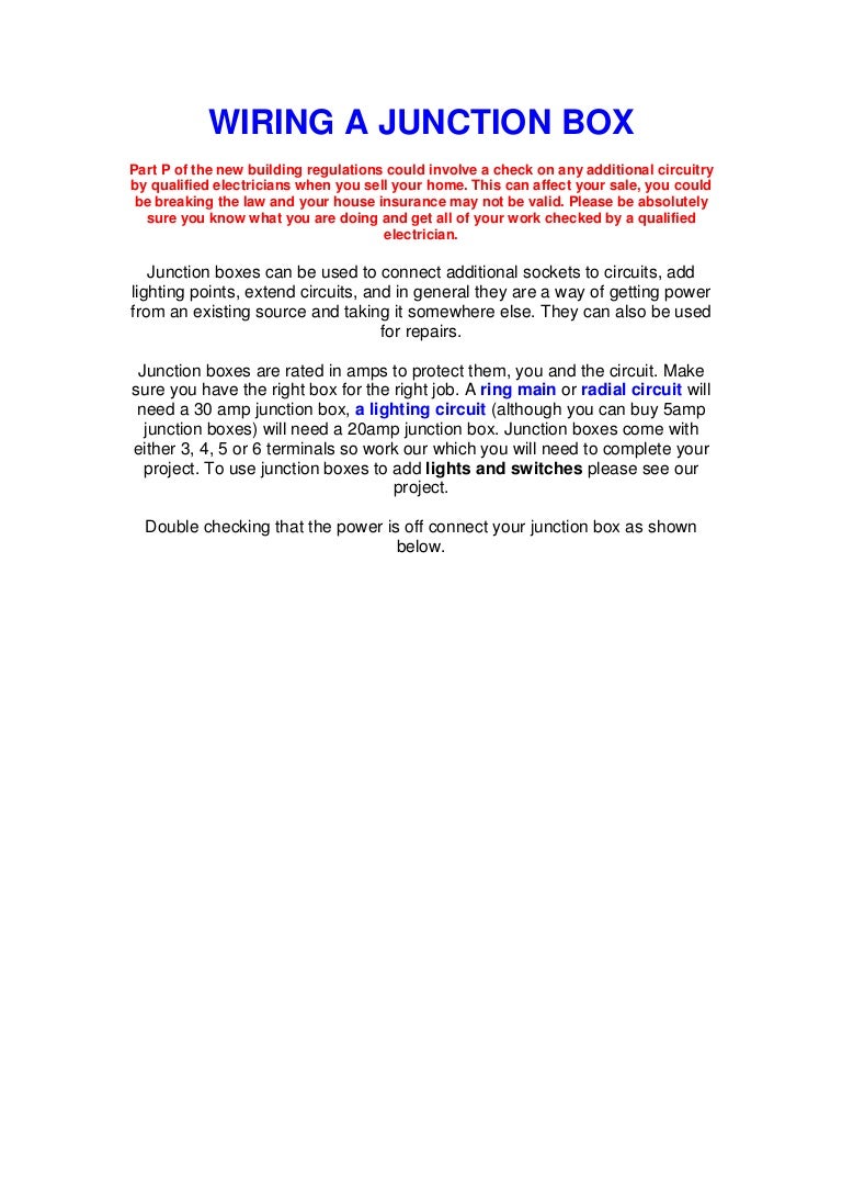 Wiring a junction box