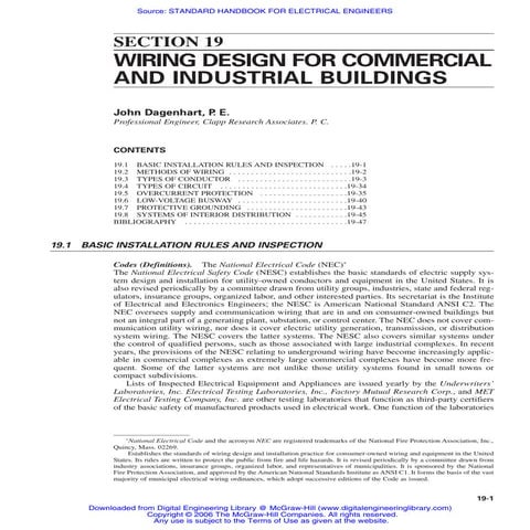 Wiring design for commercial and industrial buildings