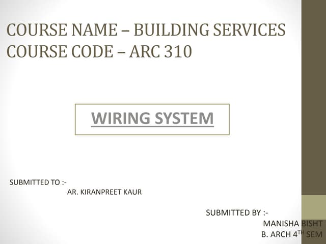 Wiring system building services