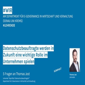 Datenschutzbeauftragte werden in Zukunft eine wichtige Rolle im Unternehmen s...