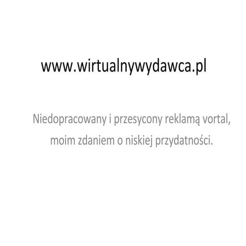Wirtualnywydawca.pl analiza wortalu