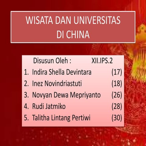 Wisata dan universitas di china 