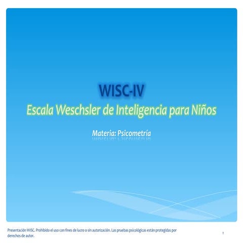 Aplicación, Wisc-IV