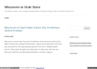 Wisconsin vs Utah State