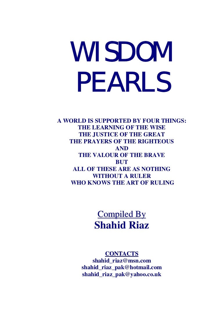 Wisdom pearls
