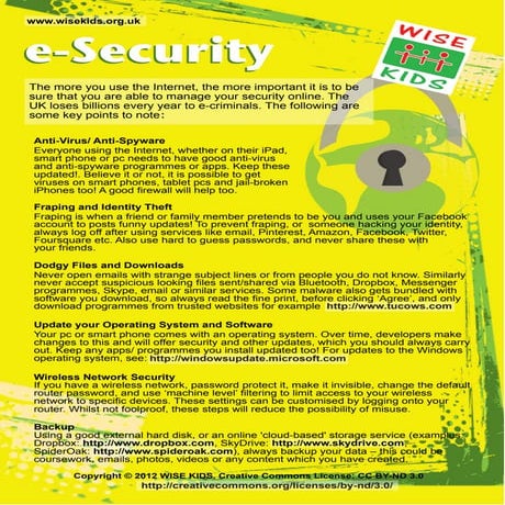 WISE KIDS Leaflet: eSecurity