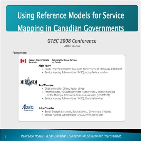Using Reference Models For Service Mapping In Canadian Governments