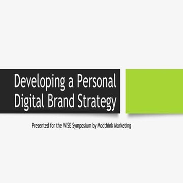 Developing a Personal Digital Brand Strategy