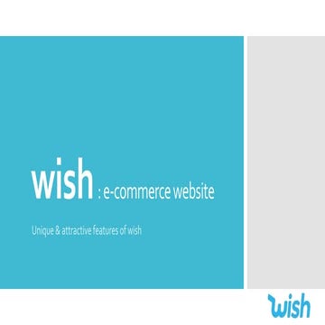 Wish: An E-commerce website & its unique features