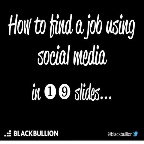 Using social media in your job hunt