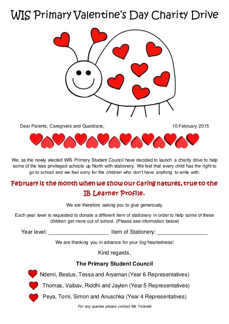 Wis primary valentine charity drive