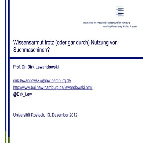 Wissensarmut trotz (oder gar durch) Nutzung von Suchmaschinen