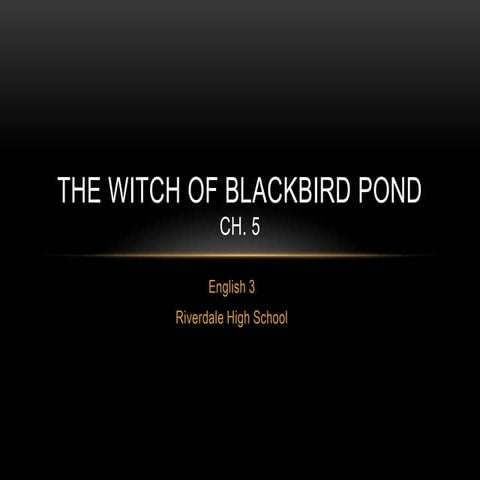 Witch of Blackbird Pond Lesson