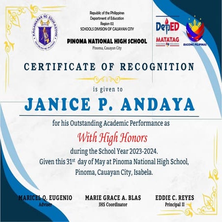 Sample Award for Honors WITH-HIGH-HONORS-1.pptx