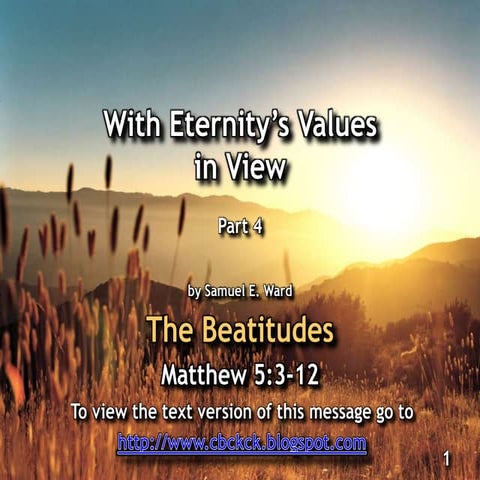 With eternity's values in view 4