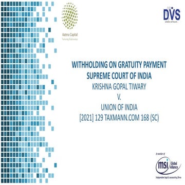 WITHHOLDING ON GRATUITY PAYMENT SUPREME COURT OF INDIA 