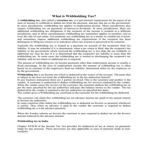Withholding tax