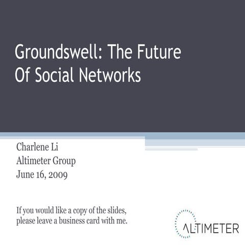 WITI: Groundswell, the Future Of Social Networks