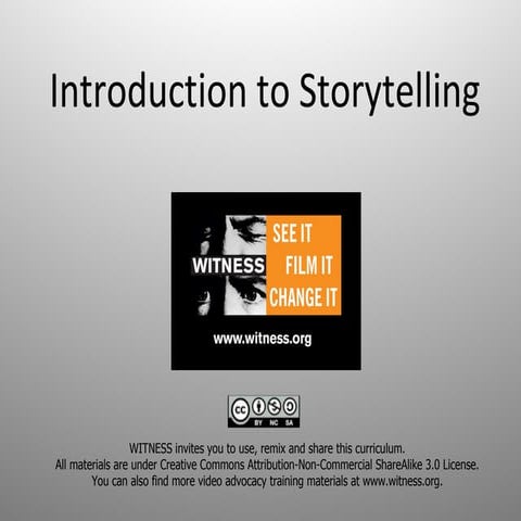 Introduction to Storytelling