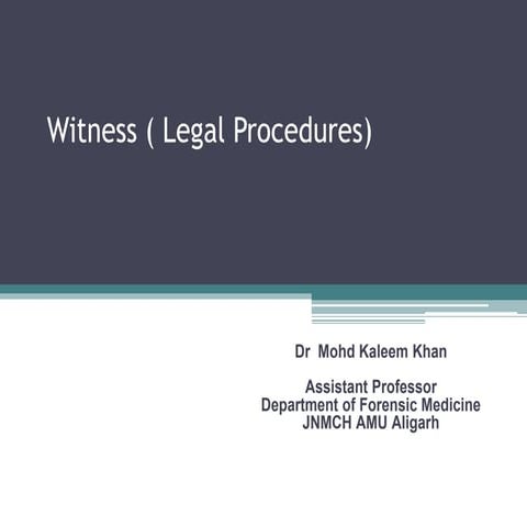 Witness ( legal procedures for doctors in India )