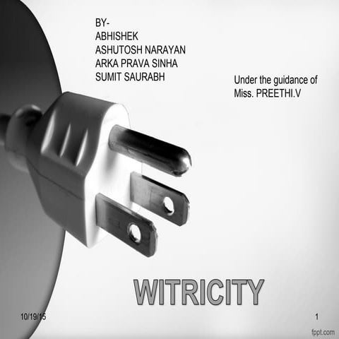 Wireless Transfer Of Power "WITRICITY"