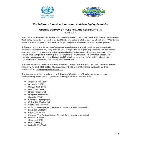 WITSA - Global Survey of IT/Software Associations  
