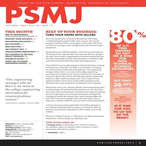 PSMJ Newsletter October 2015-The place where A/E/C firm leaders get proven ad...