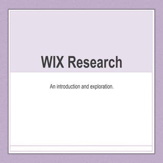WIX Website Research