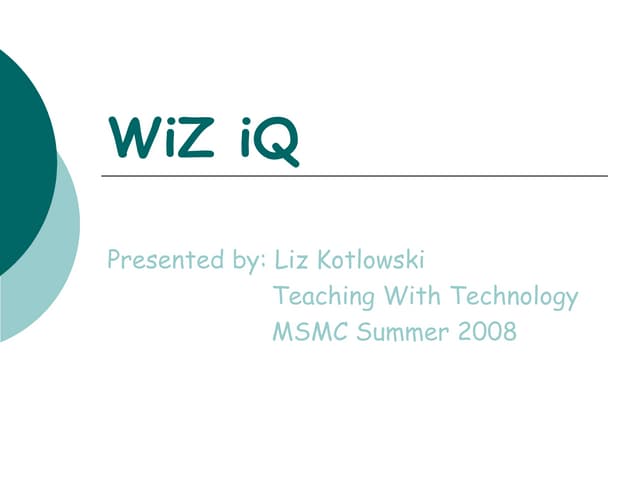Wi Z I Q Ppt