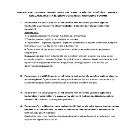 öğretmen görüş formu