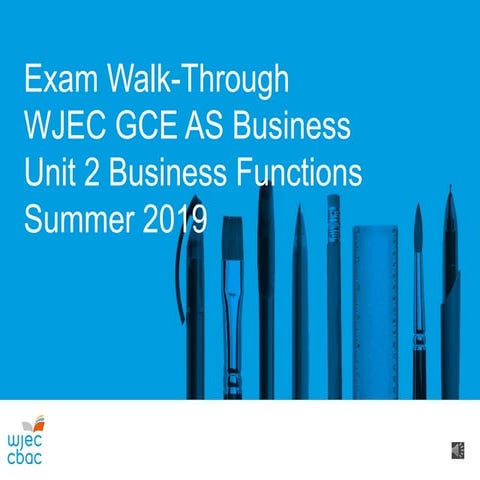 Comprehensive Walk-Through of WJEC GCE AS Business Unit 2 Exam Paper | PPTX