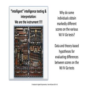 "Intelligent" intelligence testing with the WJ IV COG:  Why do some individua...
