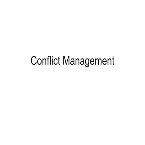 Conflict Management