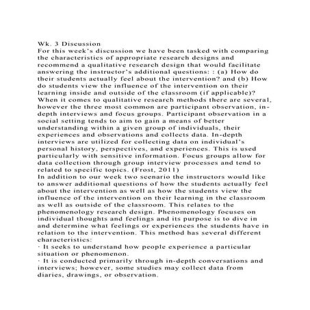 Wk. 3 DiscussionFor this week’s discussion we have been tasked w.docx