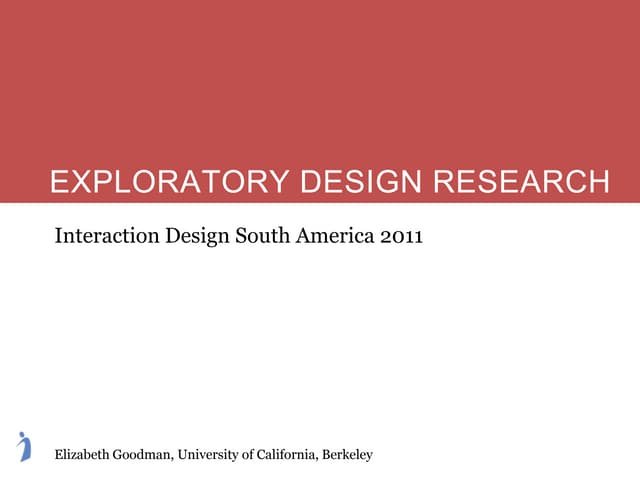 ISA11 - Elisabeth Goodman: Exploratory Design
