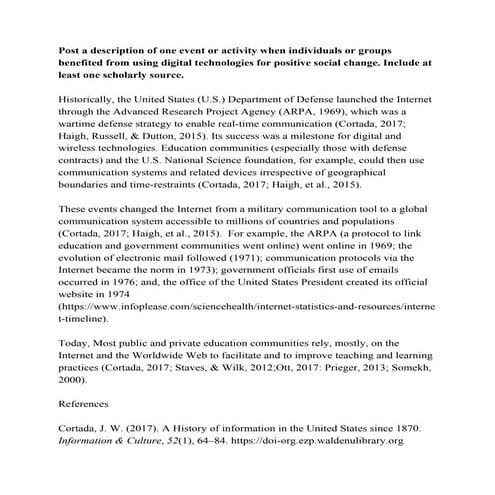 DPSY 6121/8121 Week 11 Dscussion