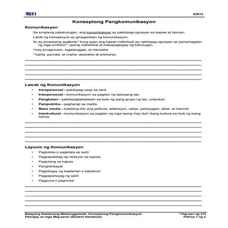 Wk 11 ses 29 31 konseptong pangkomunikasyon - FILIPINO 1
